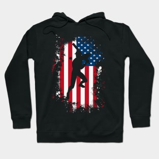 American Flag Baseball Team Gift for Men Boys Hoodie